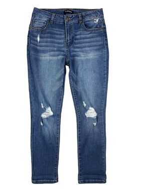 D. Jeans High Rise Skinny Jeans  Womens 10  Medium Wash Stretch Distressed Denim